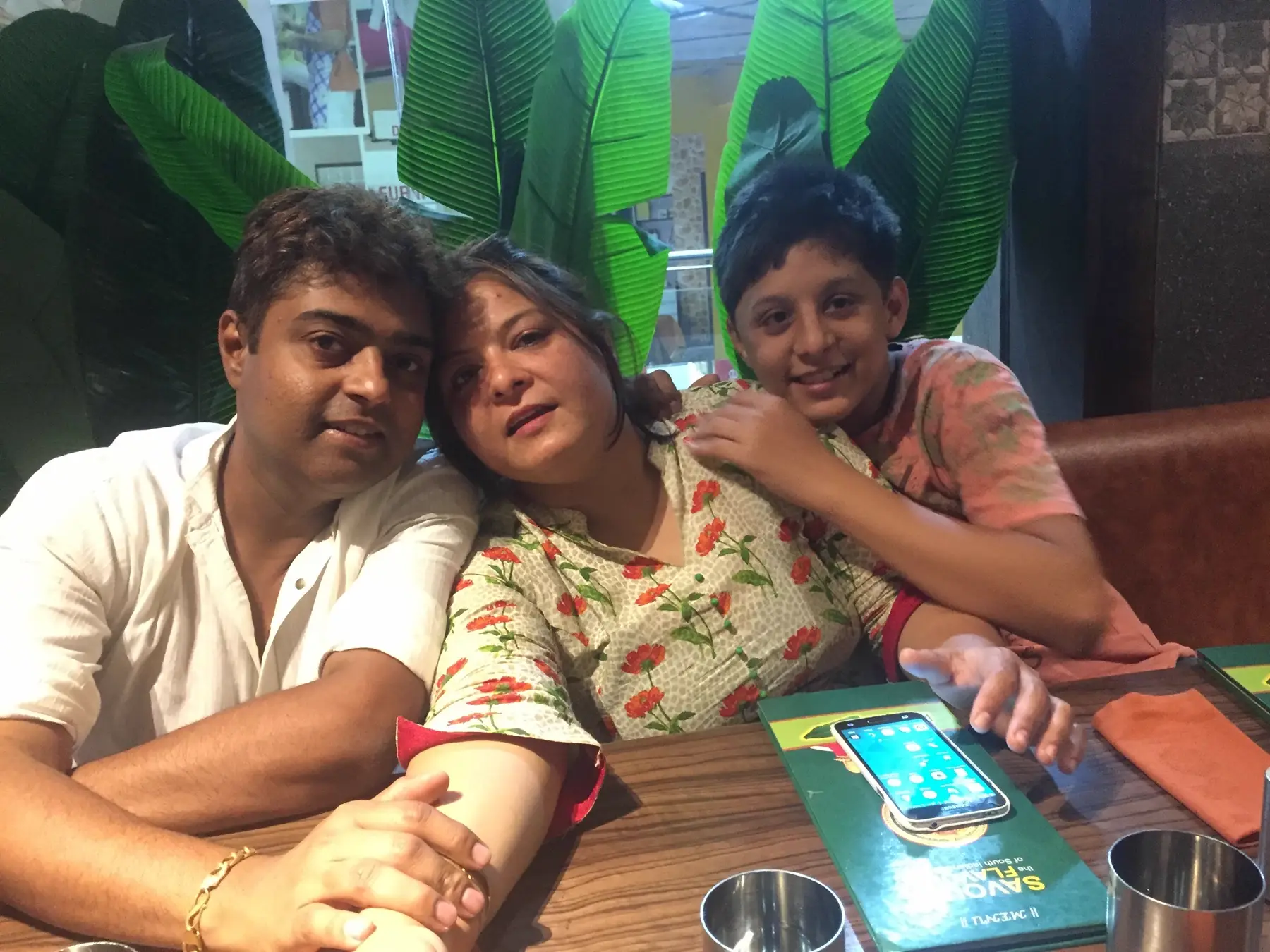 Family sharing a meal together
