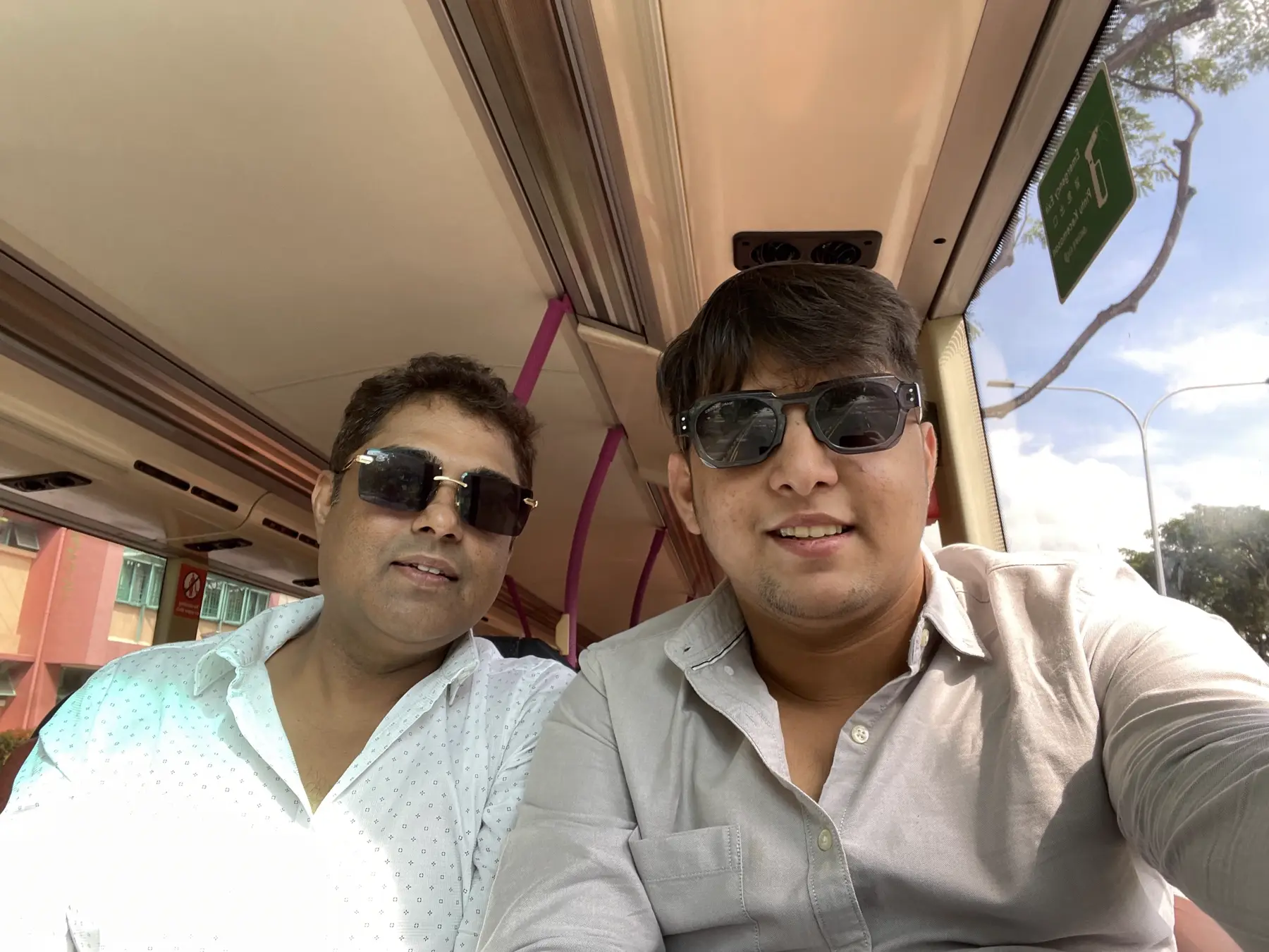 Father and son taking a selfie